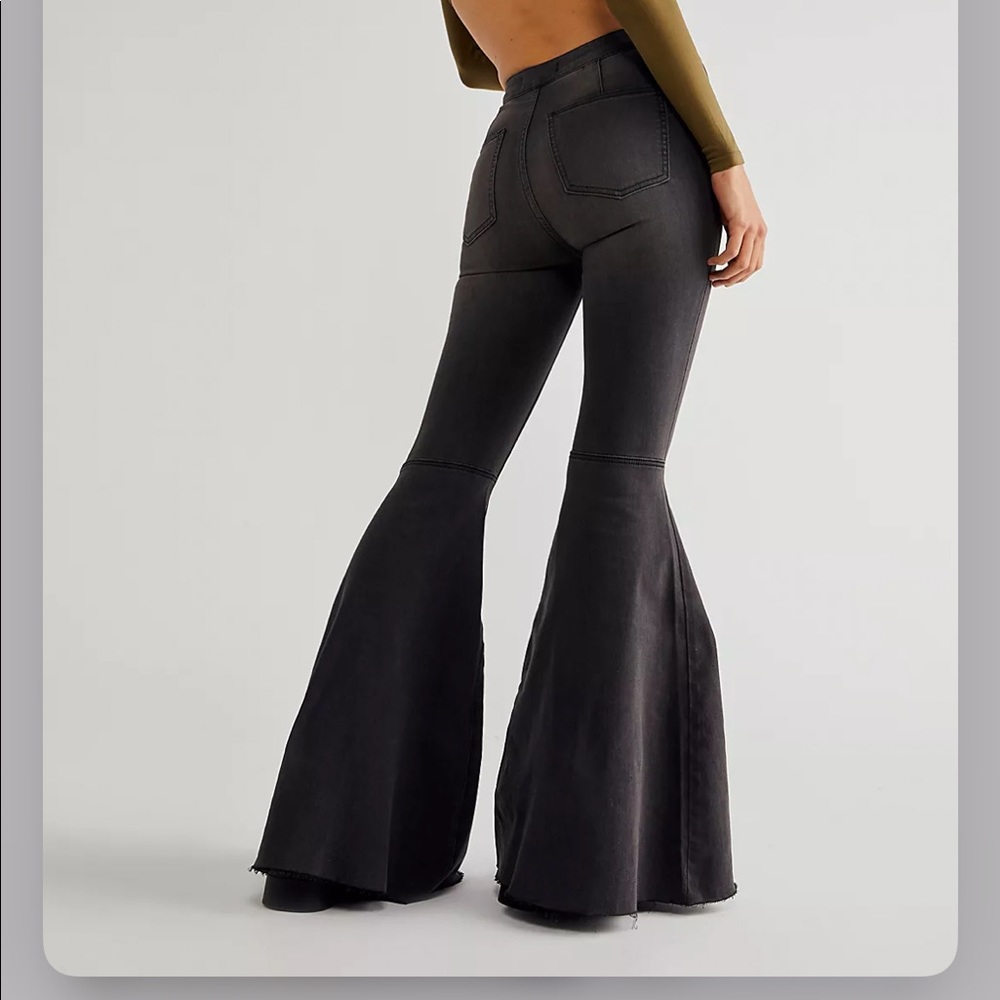 Free people CRVY Super High-Rise Lace-Up Flare